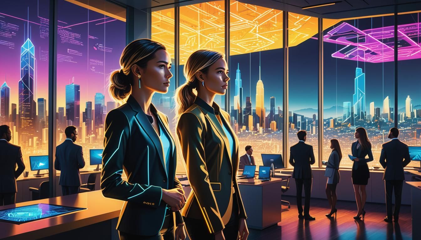 Futuristic Entrepreneurship Art in Vibrant Colors