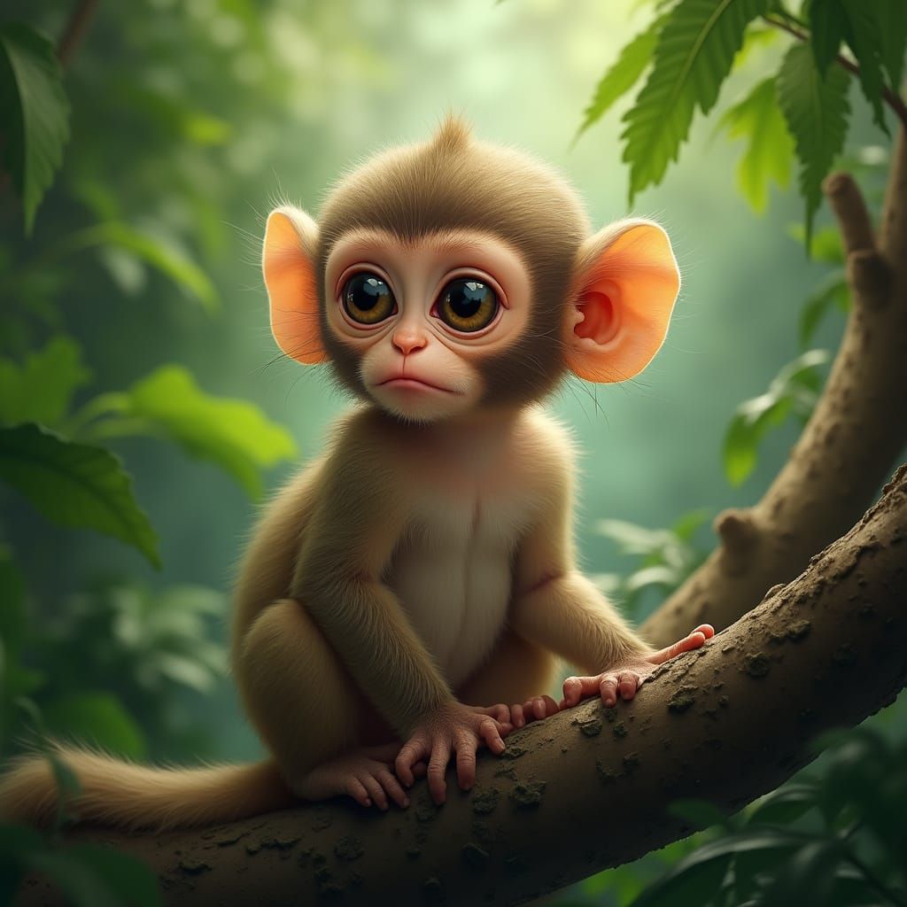 Majestic Baby Monkey in Jungle Habitat