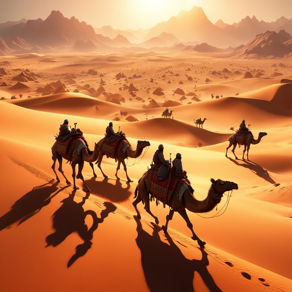 Desert Caravan Matte Painting in Unreal Engine