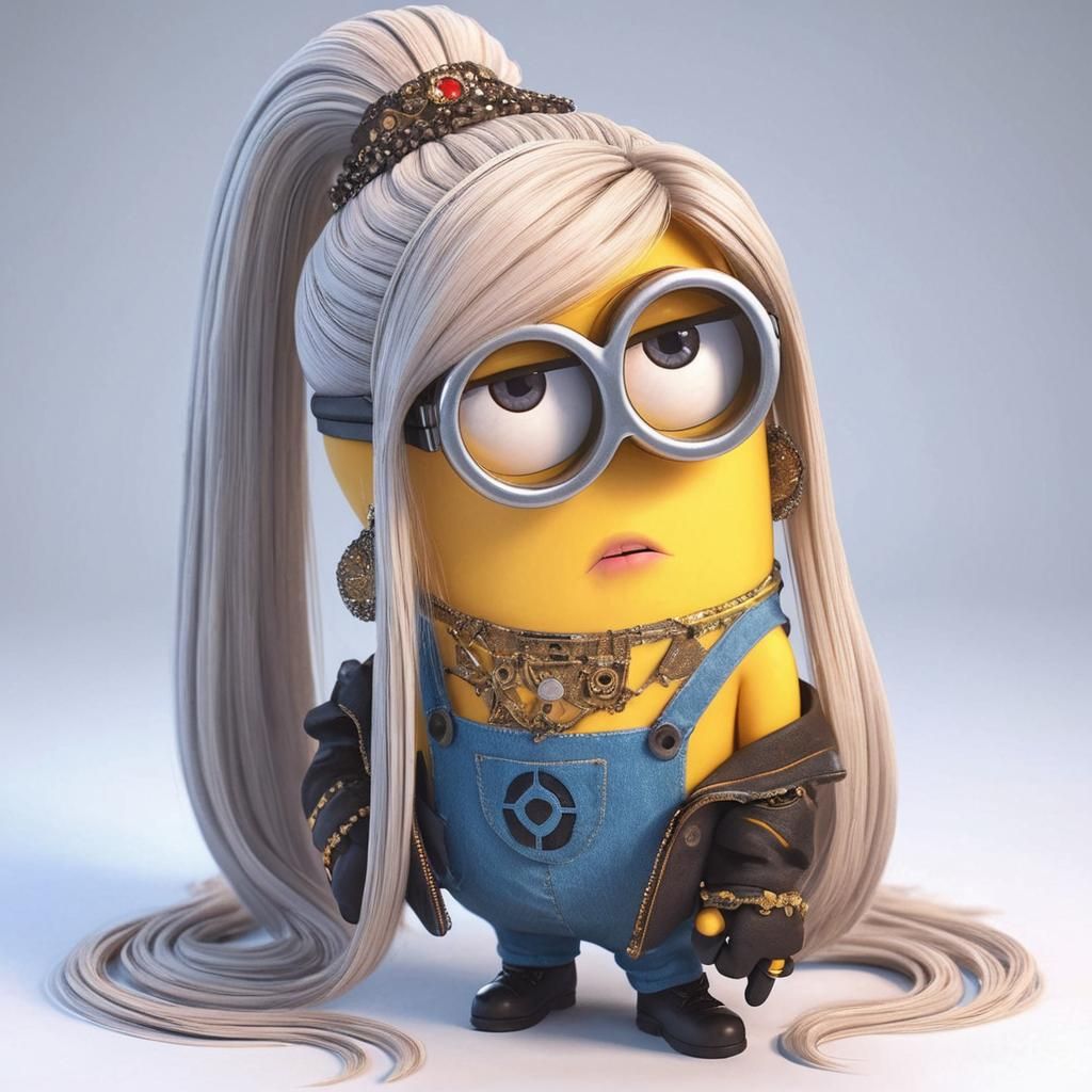 Minion Impersonating a Singer in 3D Anime Style