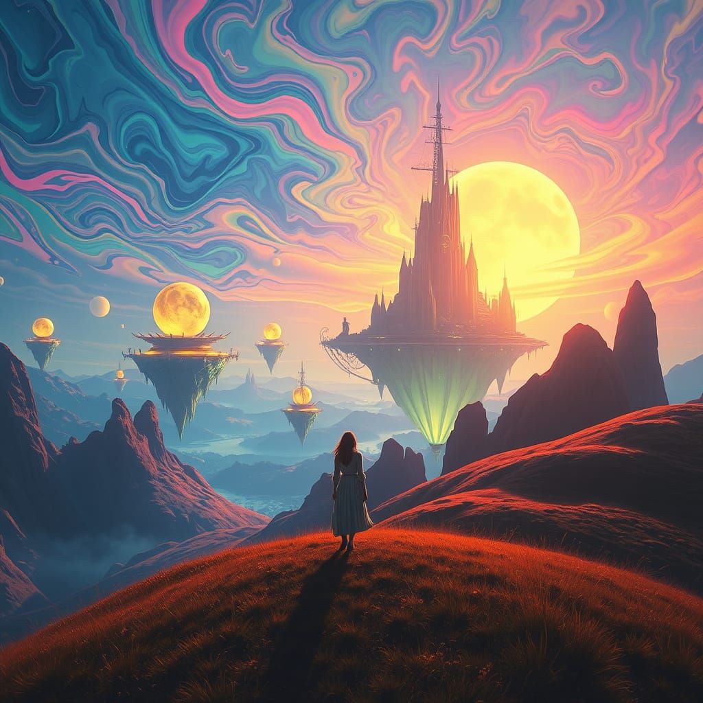 Ethereal Floating Islands Landscape