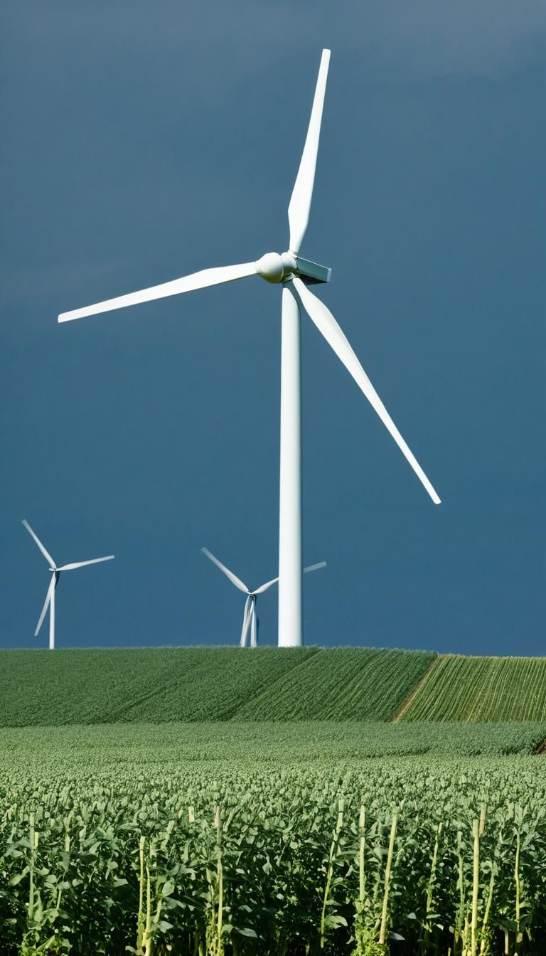 Vintage Wind Turbine Powering Crop Irrigation