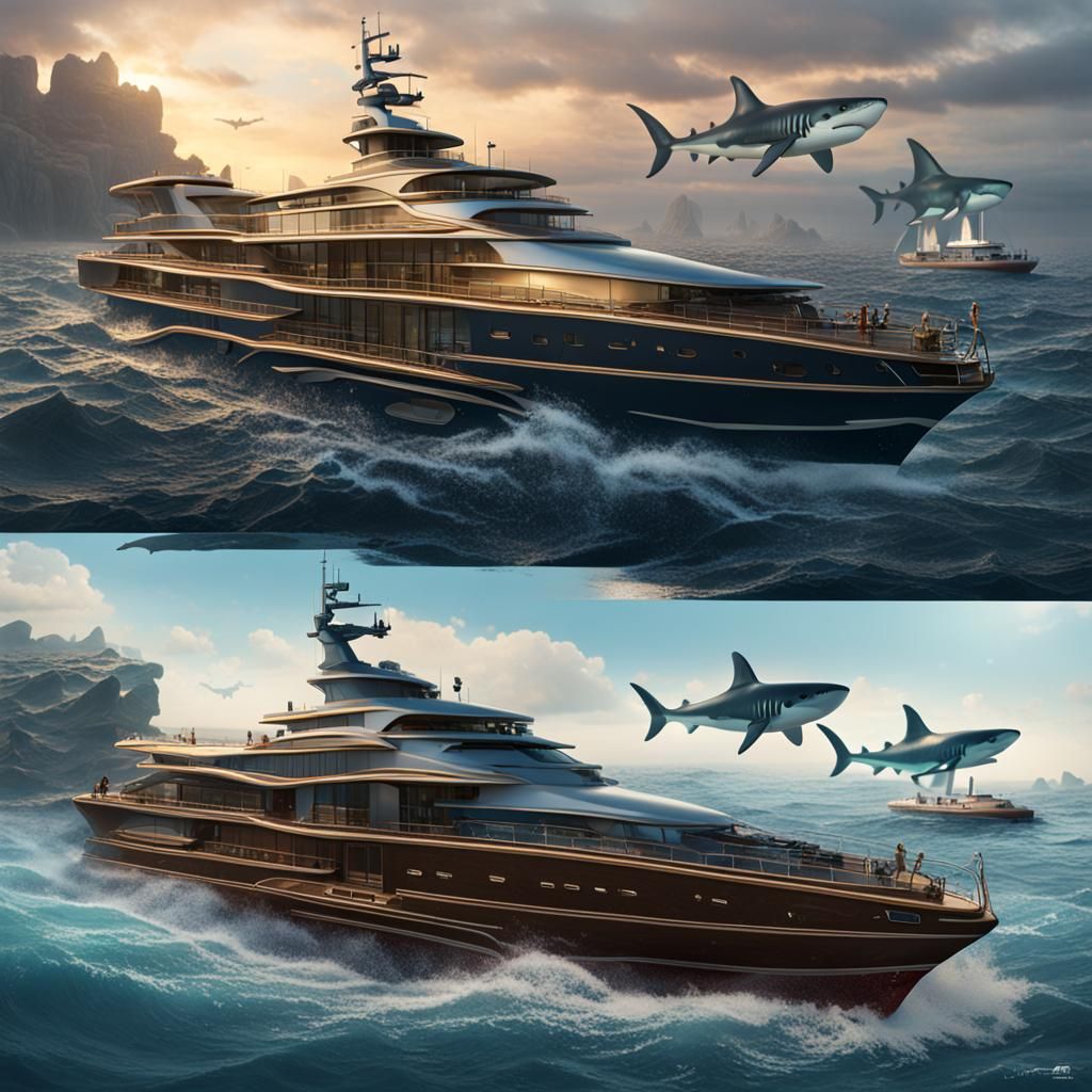 Megalodon Size Comparison in Detailed Matte Painting