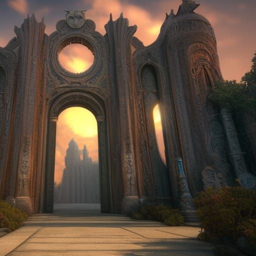 Heavenly Gate Opens: Detailed Matte Painting