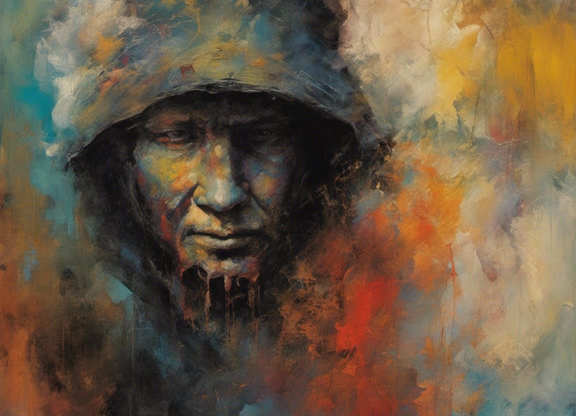 Neo-Impressionist Oil Painting: Triumph Over Despair