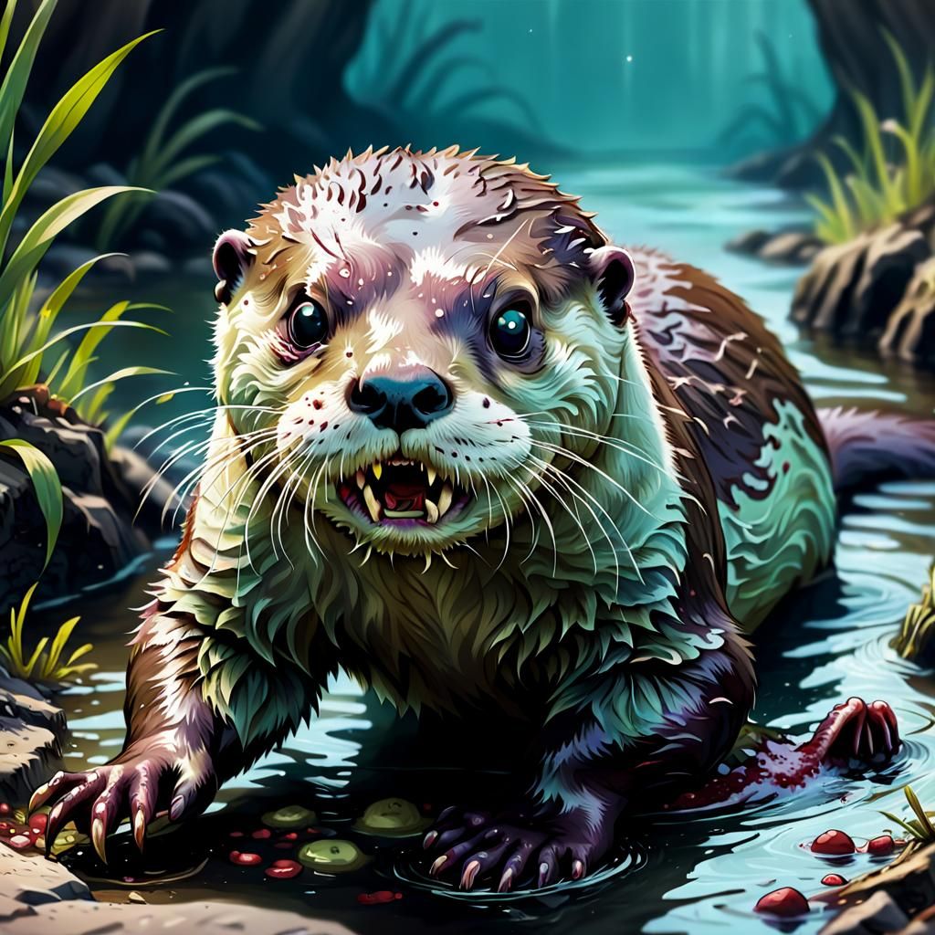 Zombie Otter Amok: Creepy Undead Creature