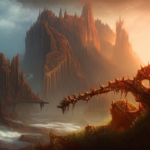 Fantastical Dragon Lair Concept Art in Deep Color