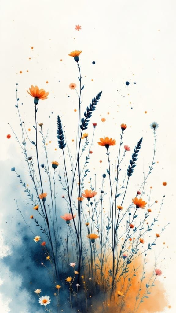 Soft Pastel Seascape in Aquarelle Grunge Style