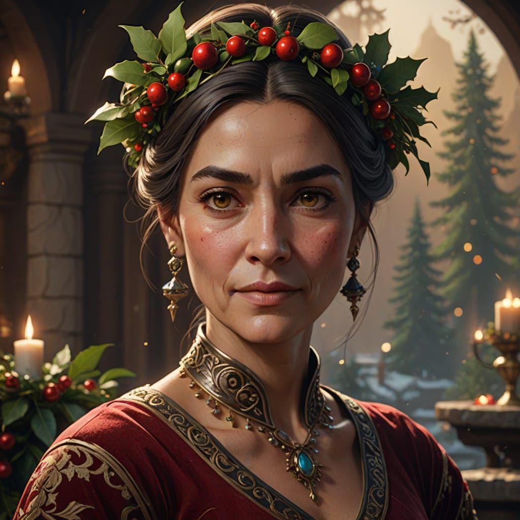 Midlife Christmas Portrait in Fantastical Style