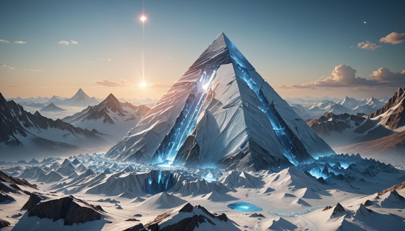 Pulsing Heart Crystal Mountain Matte Painting