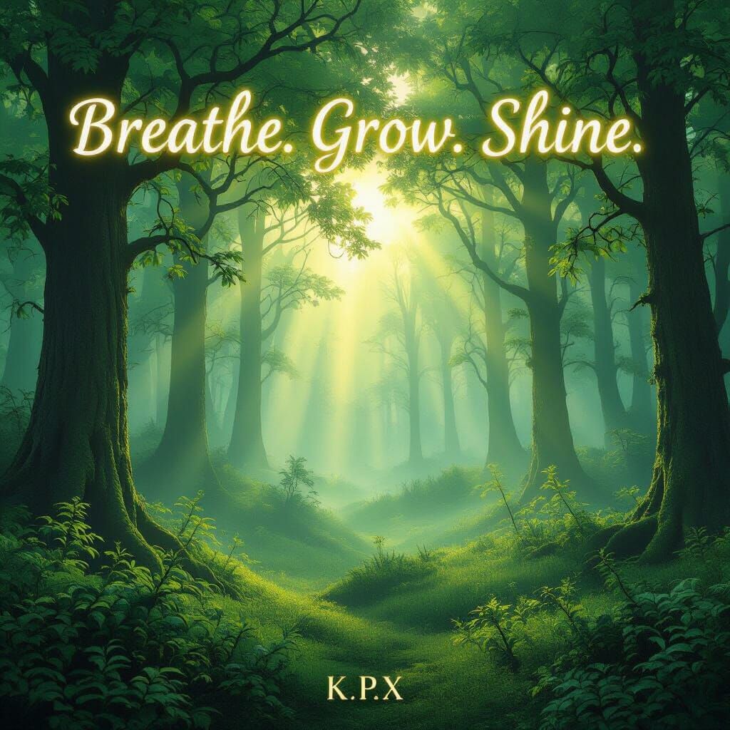 Dreamy Forest Landscape with Golden Sunlight Beams