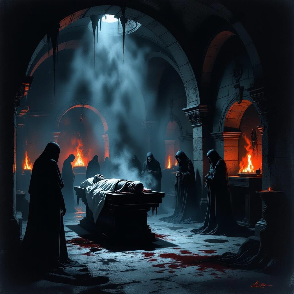 Gothic Horror Morgue in Hell