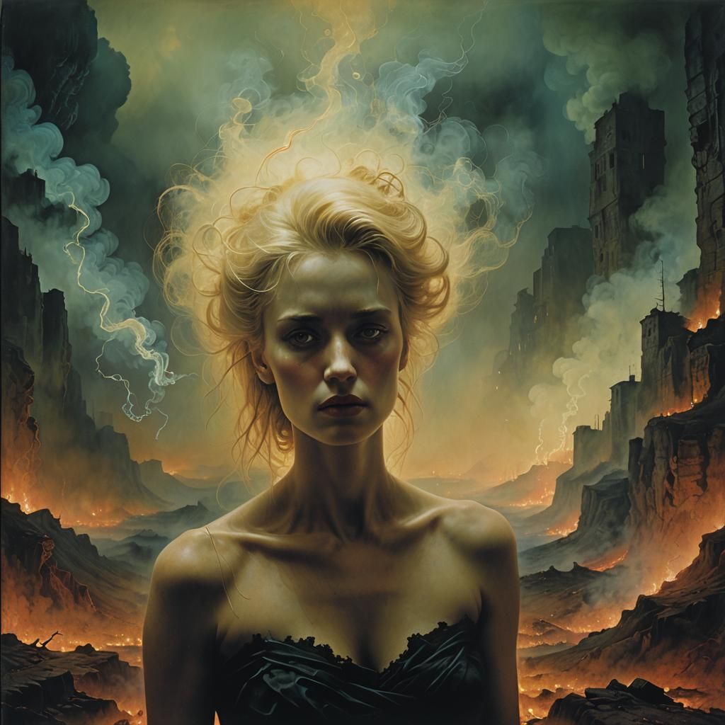 Enigmatic Woman in Noir Style