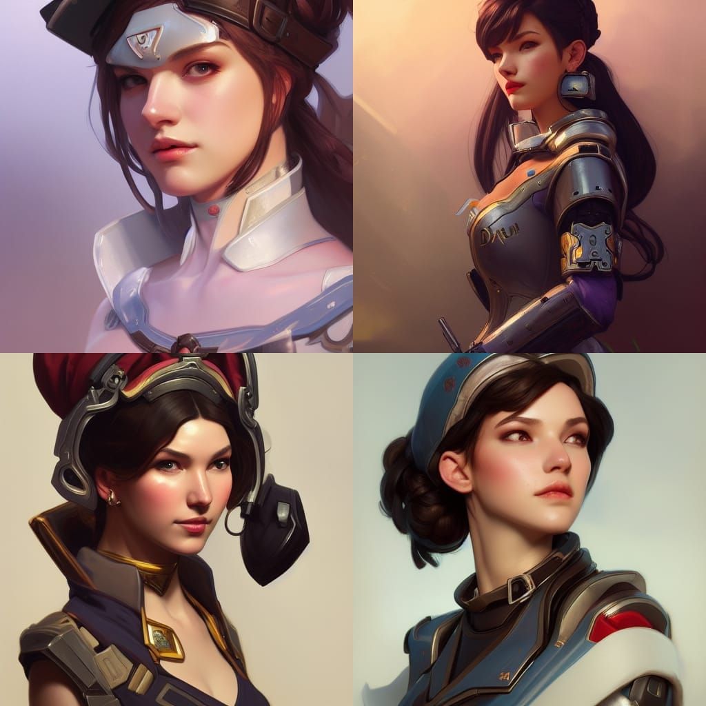 Dva Overwatch: Medieval Style Portrait