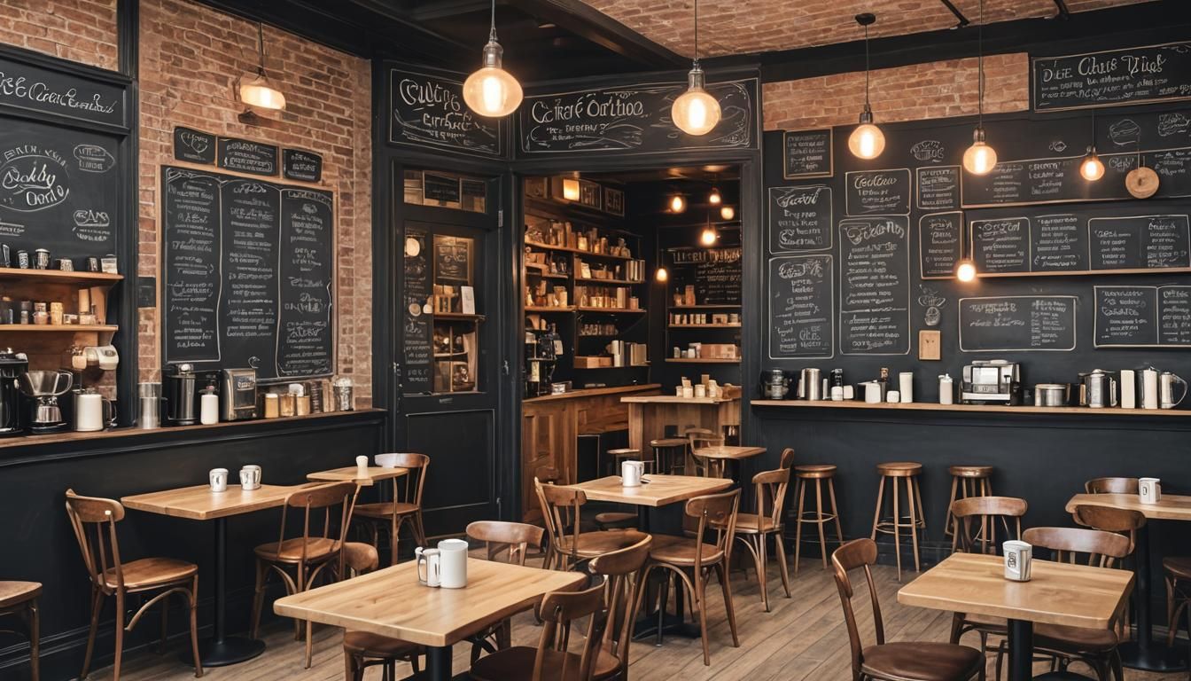 Cozy Coffee House Atmosphere in Warm Lighting