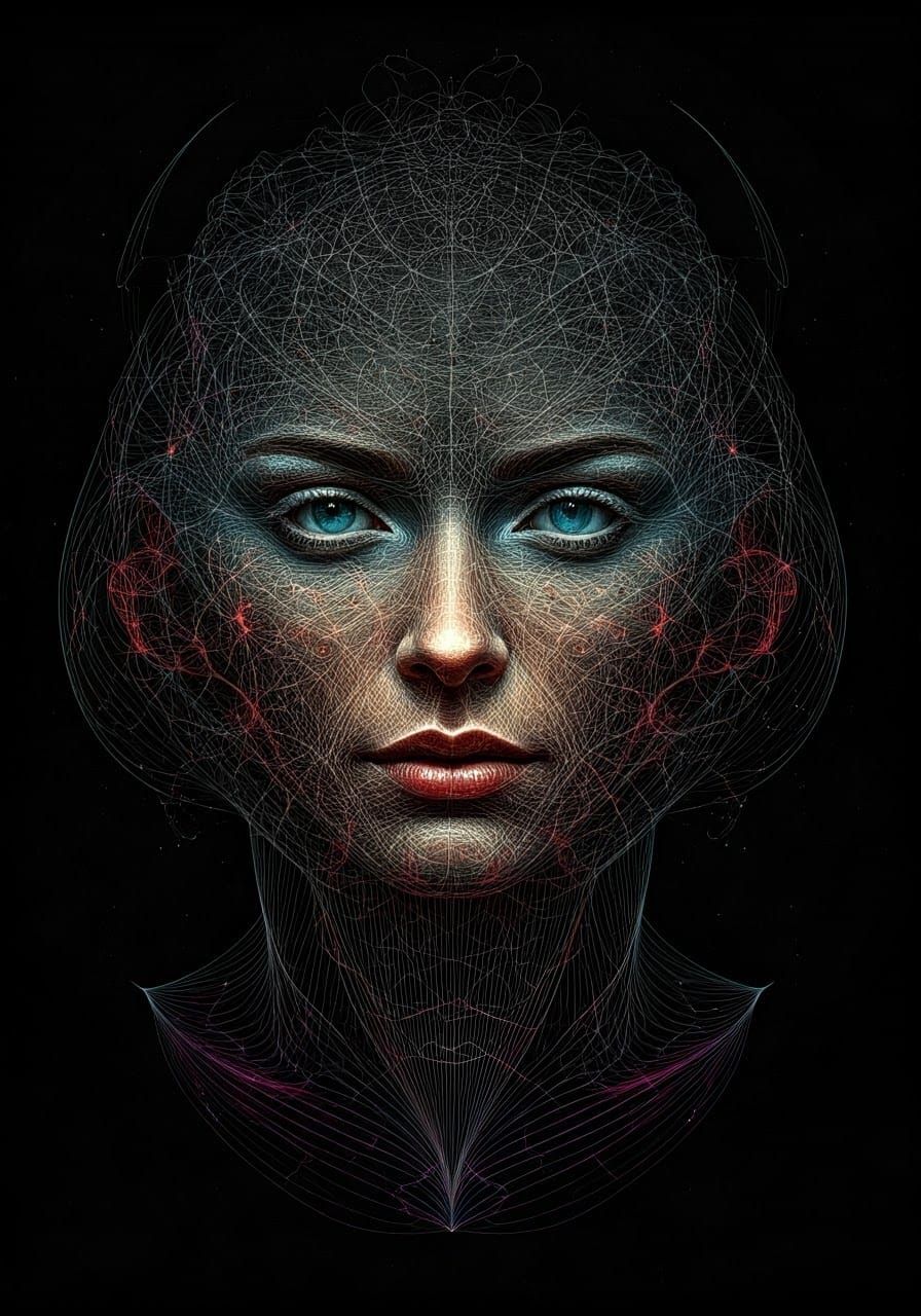 Byzantine Princess with Wireframe Grapevine and Chart