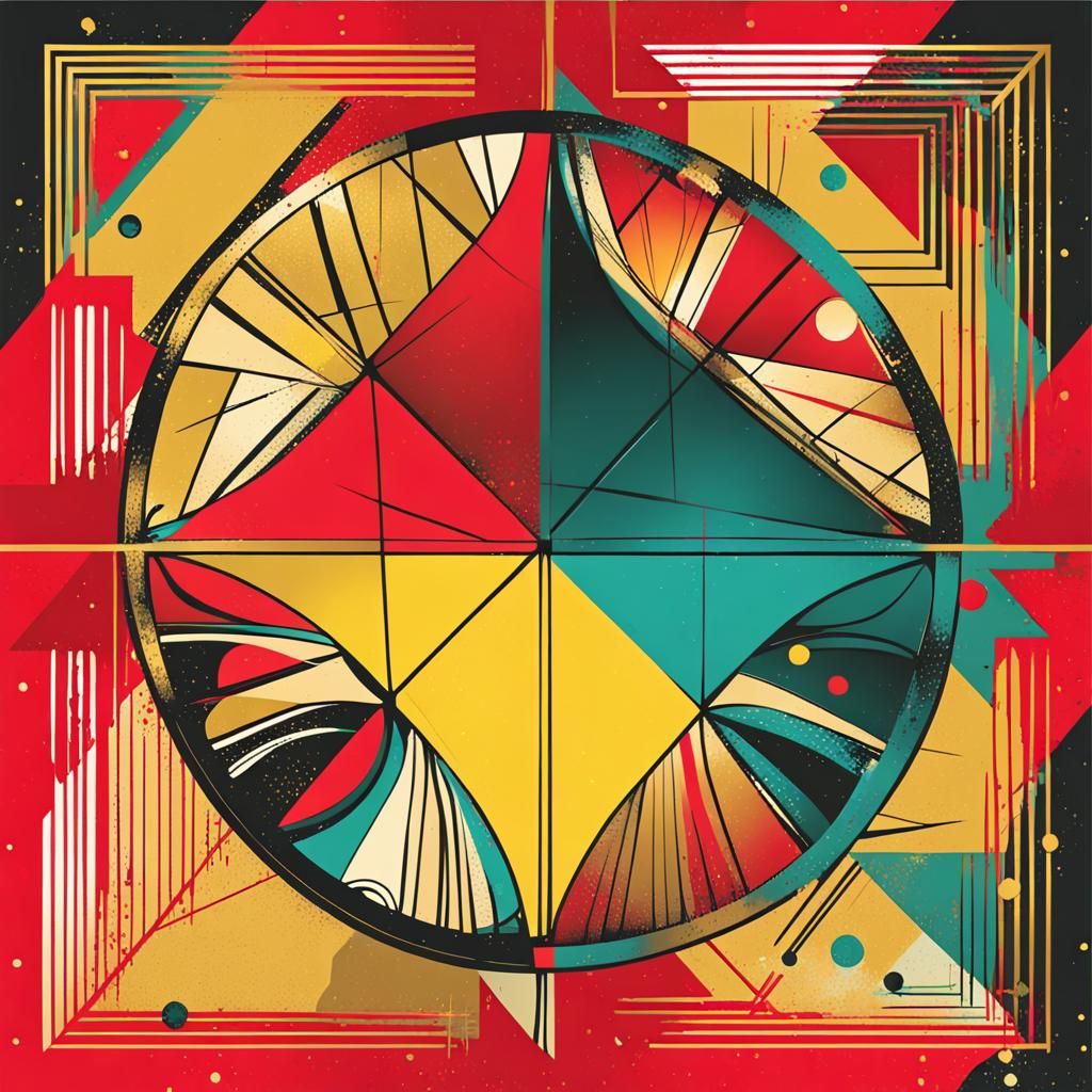 Pop Art Christmas Card in Geometric Bauhaus Style