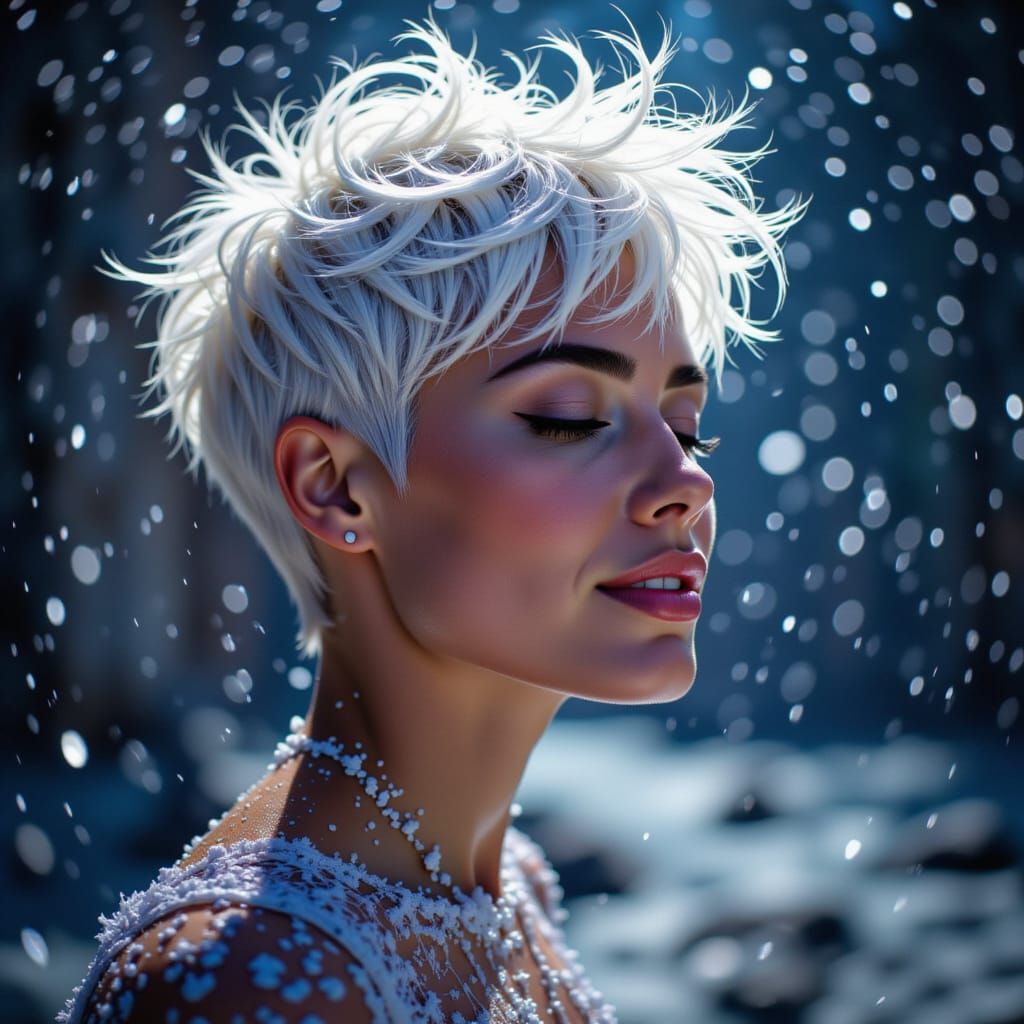 Cosmic Astral Illustration of a Pixie Cut Figure