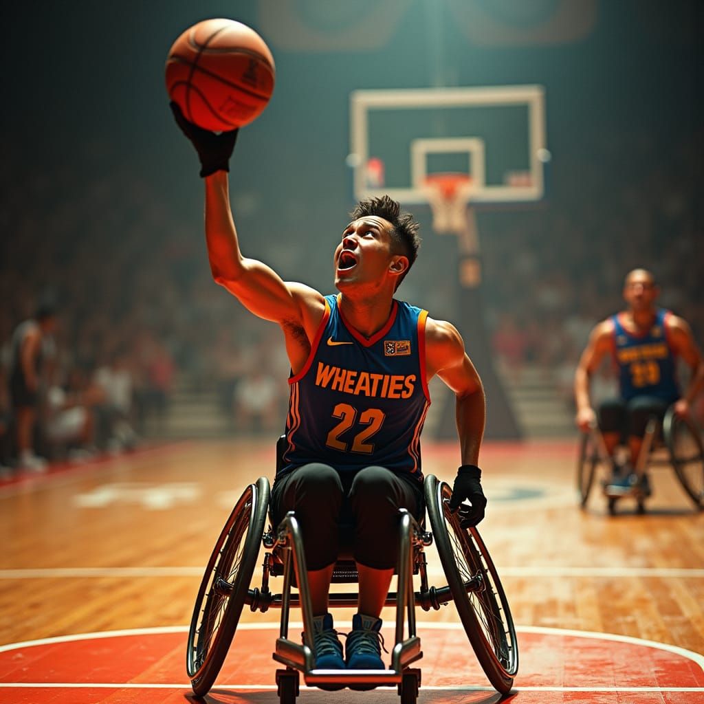 Epic Wheelchair Basketball Dunk on Wheaties Box