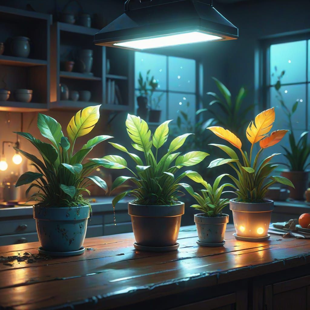 Magical Plants Dancing on Kitchen Table