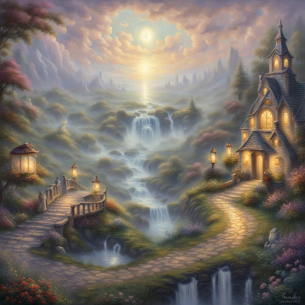 Ethereal Fantasy Tarot Card Sign in Mist