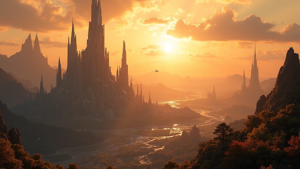 Sustainable Futuristic City on a Terraformed Titan Planet