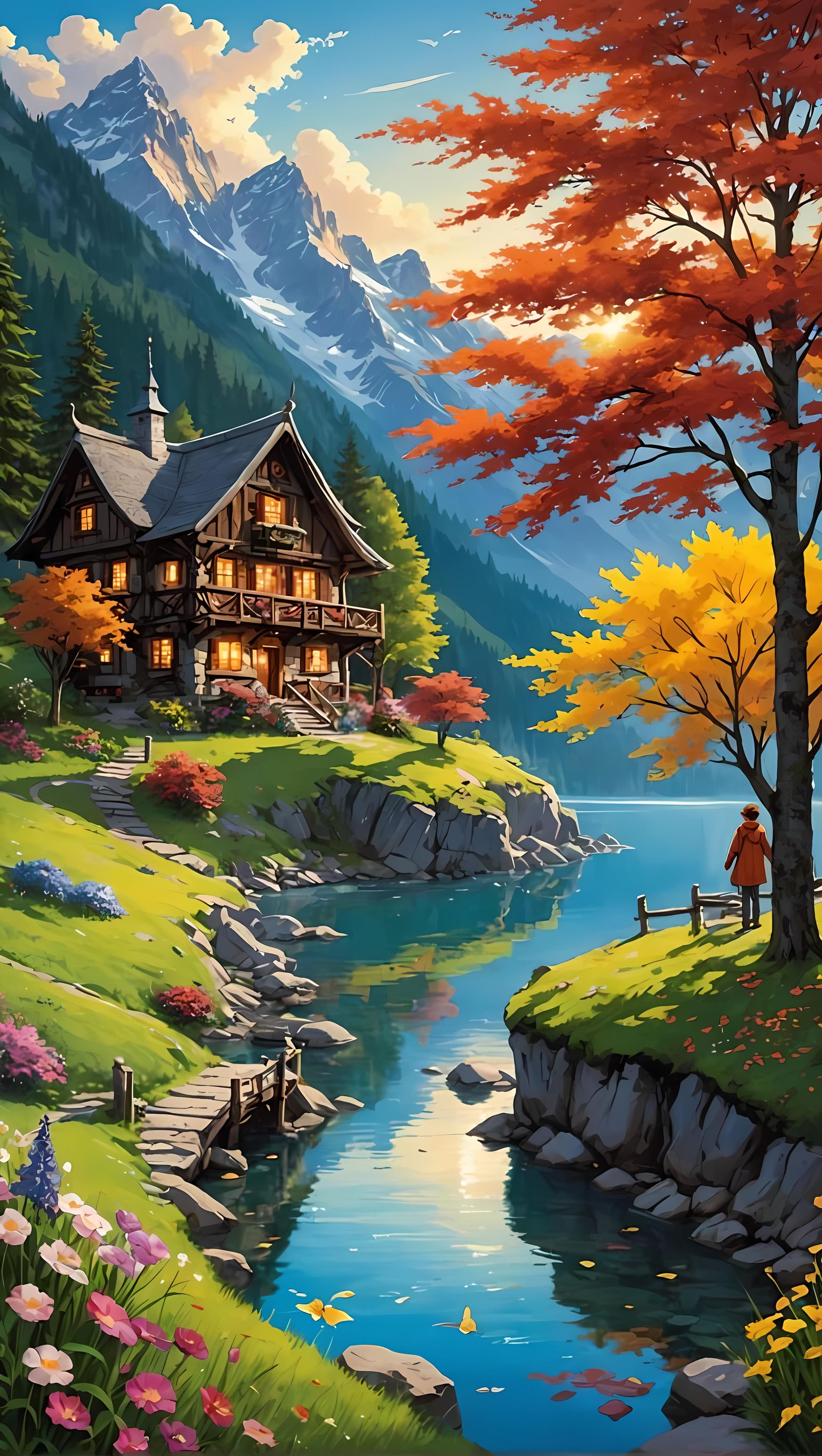 Sparkly Starry Sky and Milky Way in Anime Style