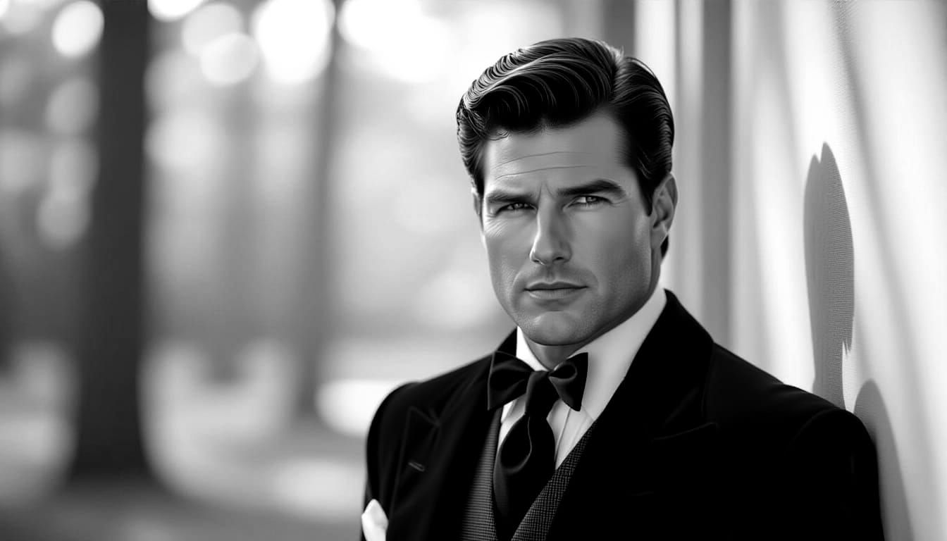 Classic Hollywood Portrait in Black and White