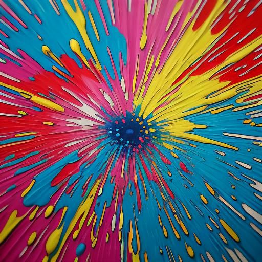 Vibrant Splat Art of Marshmallow Humanoid in Graffiti Style