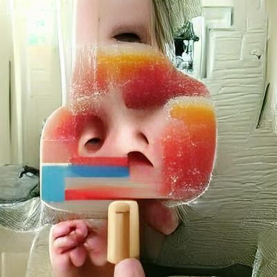 Surreal Popsicle Portrait: A Frozen Face
