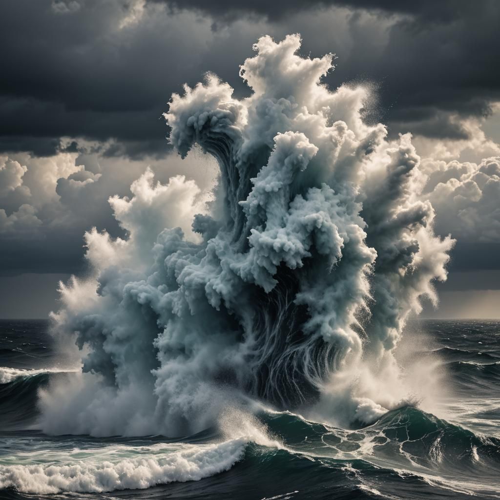 Hyperrealistic Waterspout at Sea in High Definition