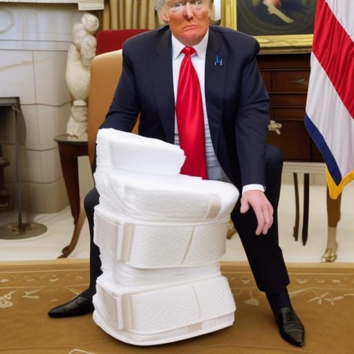 Donald Trump Diaper Satire: AI-Generated Image
