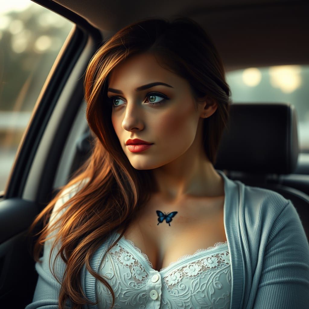 Wistful Woman in a Moody Landscape