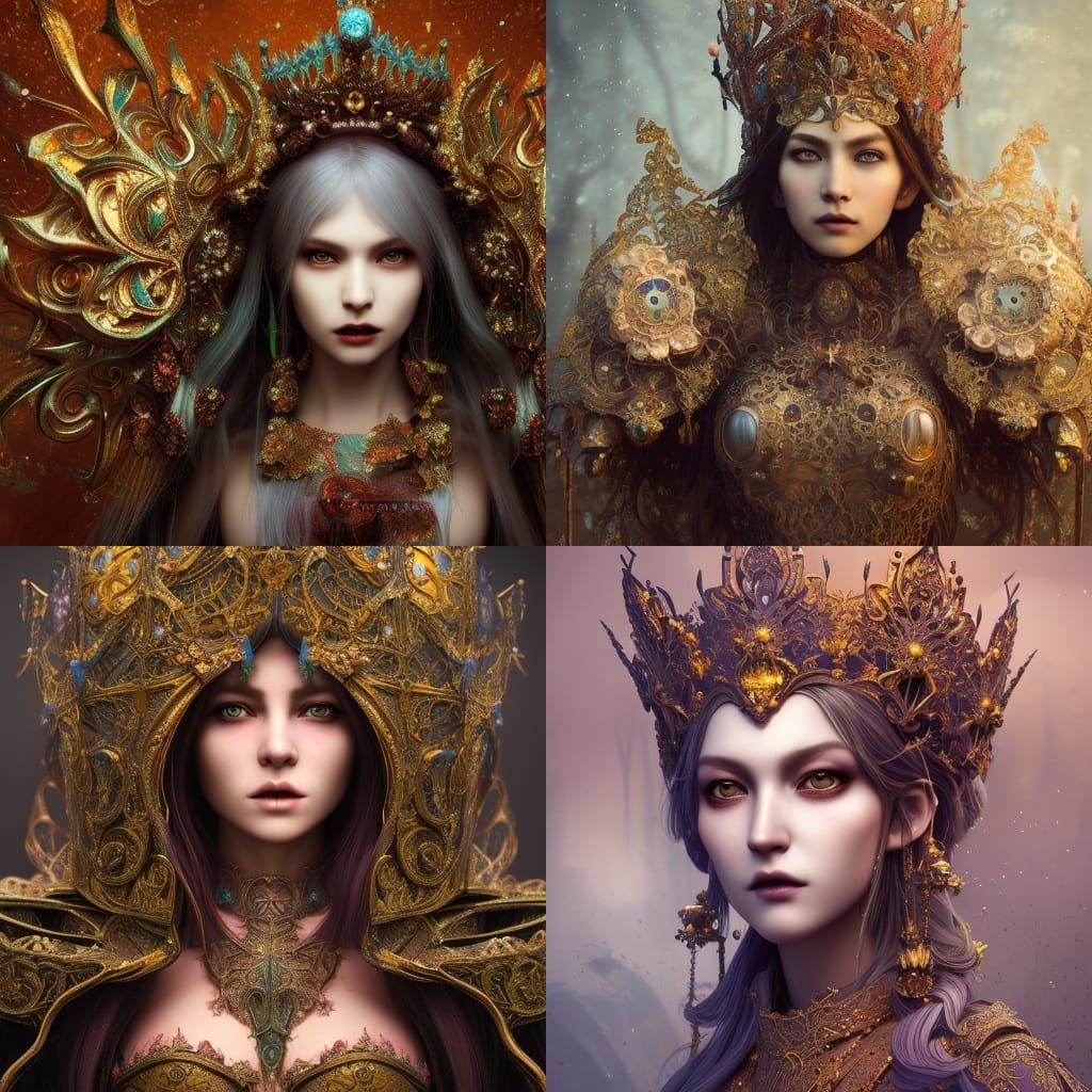 Gothic Fairytale Female Warrior Portrait in 8K