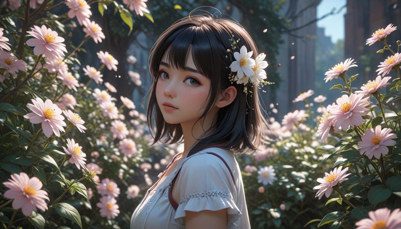 Anime Girl Blooming in Sunlight
