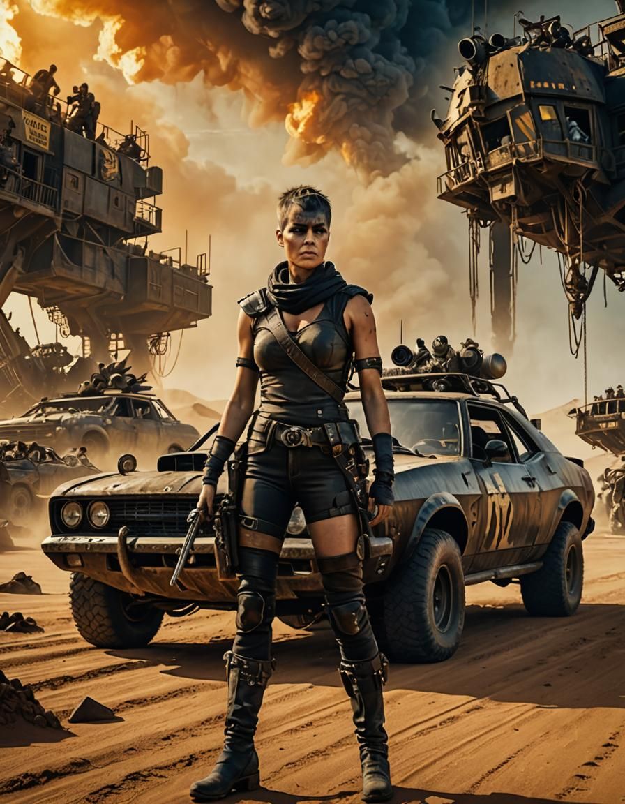 Furiosa in Mad Max: Detailed Matte Painting