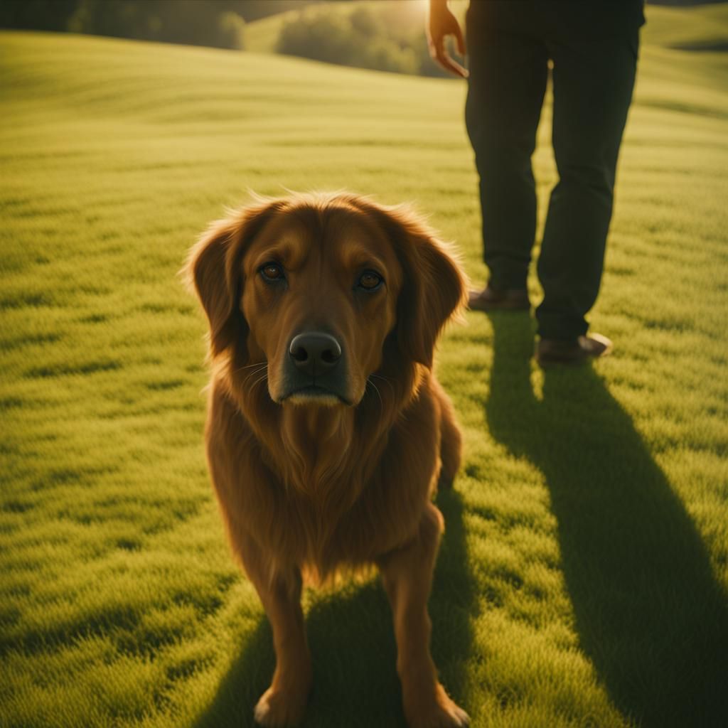 Lone Figure in Golden Sunlight: A Cinematic Still