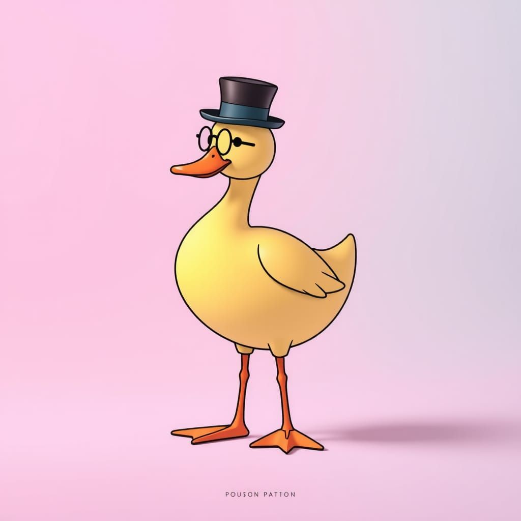 Duck with Top Hat in Candyland Art Style