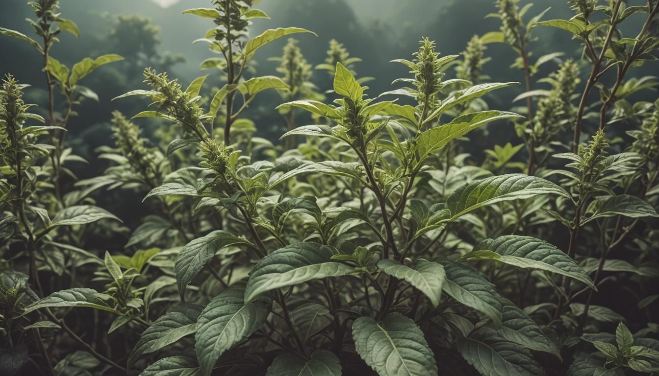 Cinematic Still Life of Holy Basil Herb