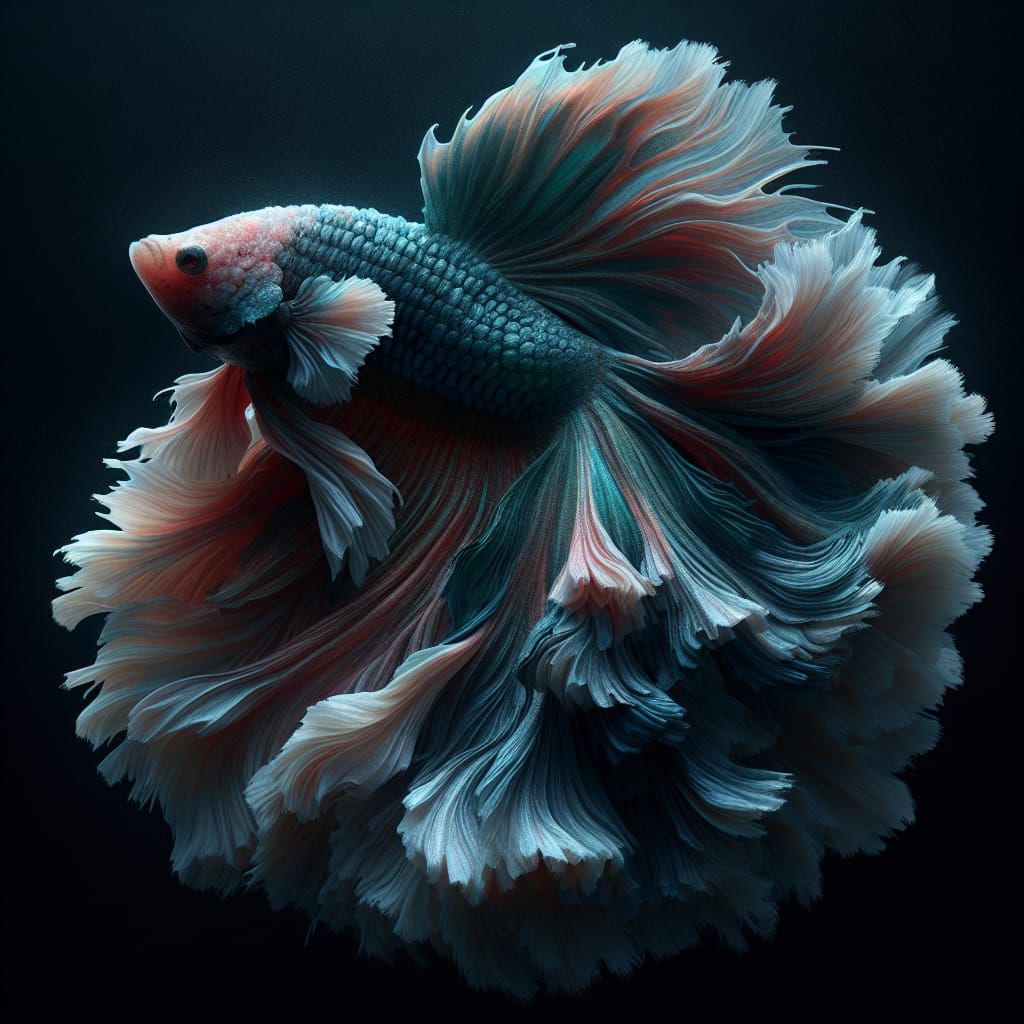 Betta Fish Portrait in Detailed Matte Painting Style
