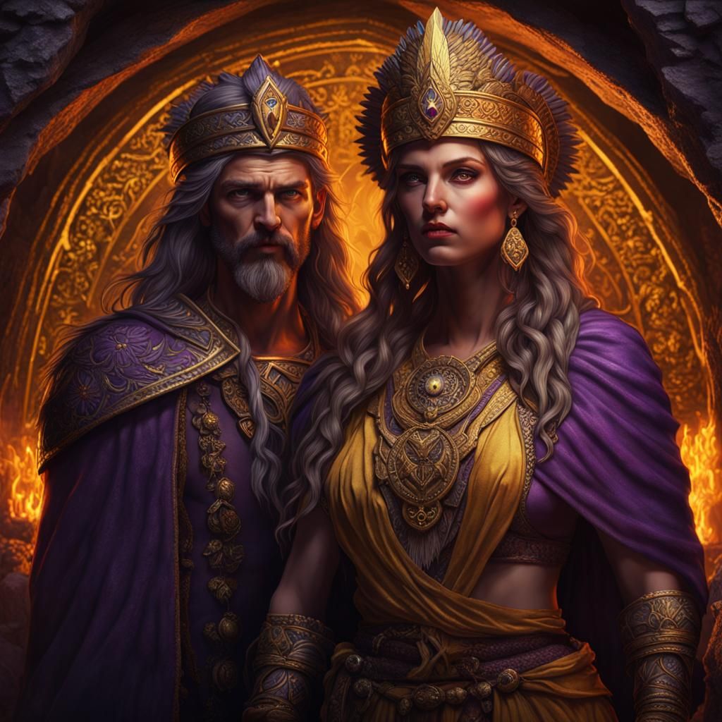 Slavic Gods in Cave: Dark Fantasy Concept Art