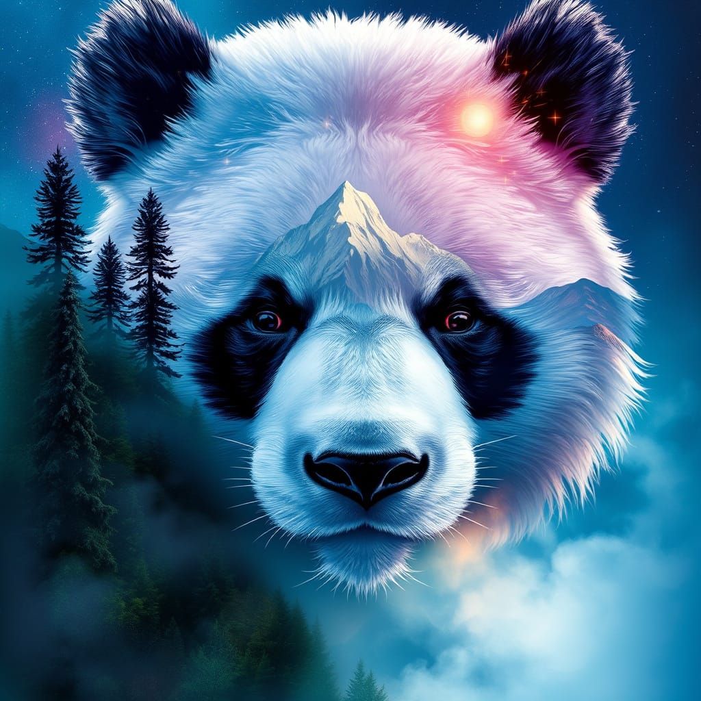 Serene Panda Portal to Nature