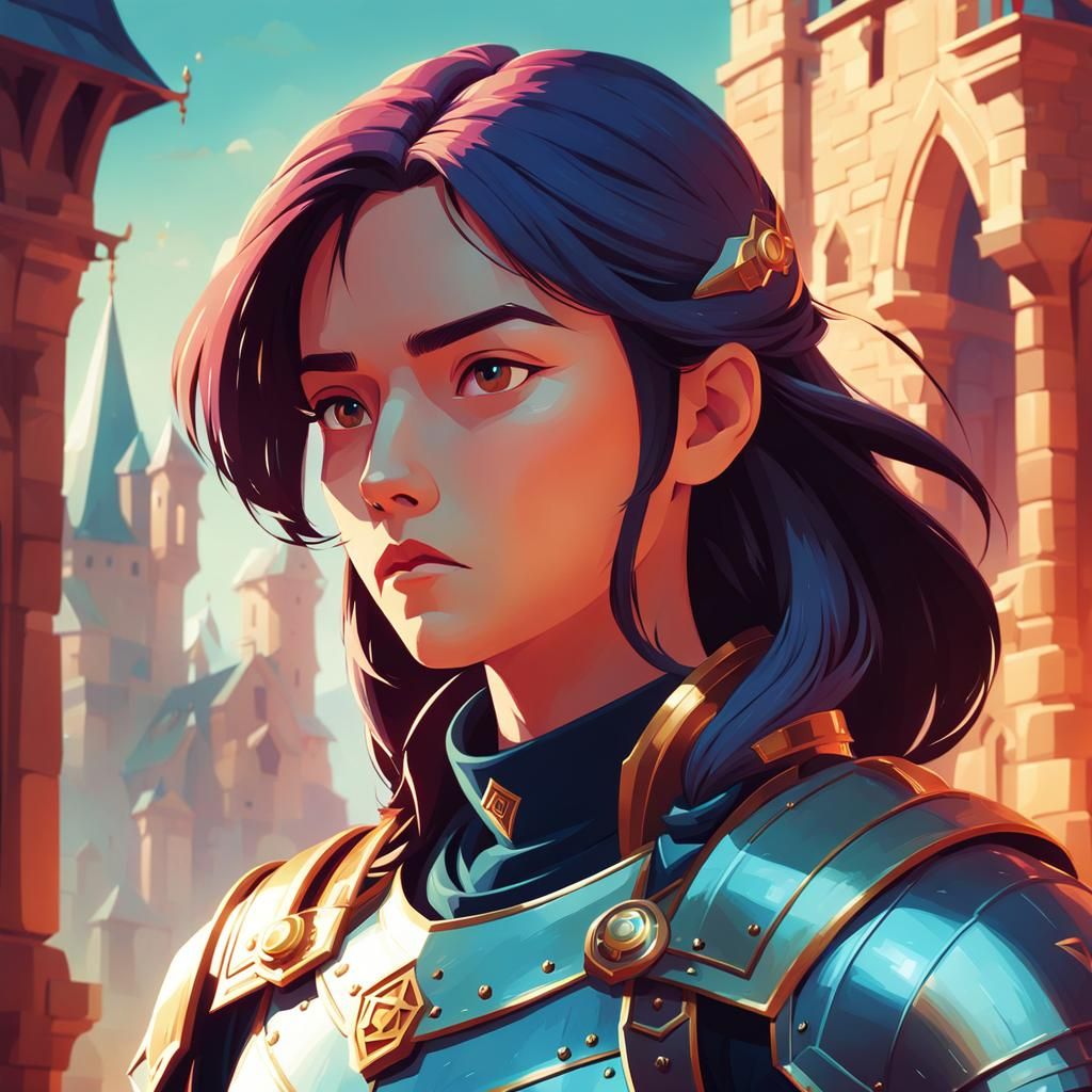Fantasy Paladin Portrait in Anime Style