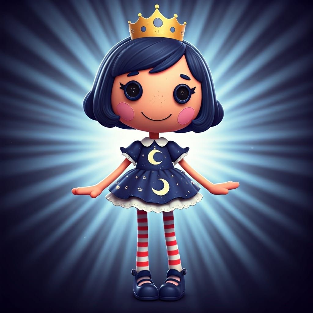 Lalaloopsy Girl with Moon Crown in 3D Style