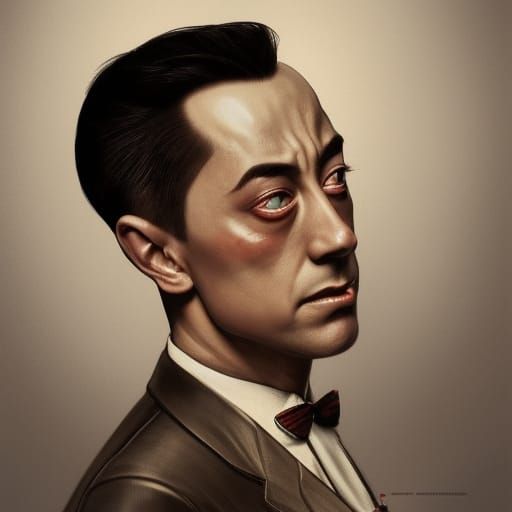 Hyperdetailed Portrait of Bodybuilder PeeWee Herman