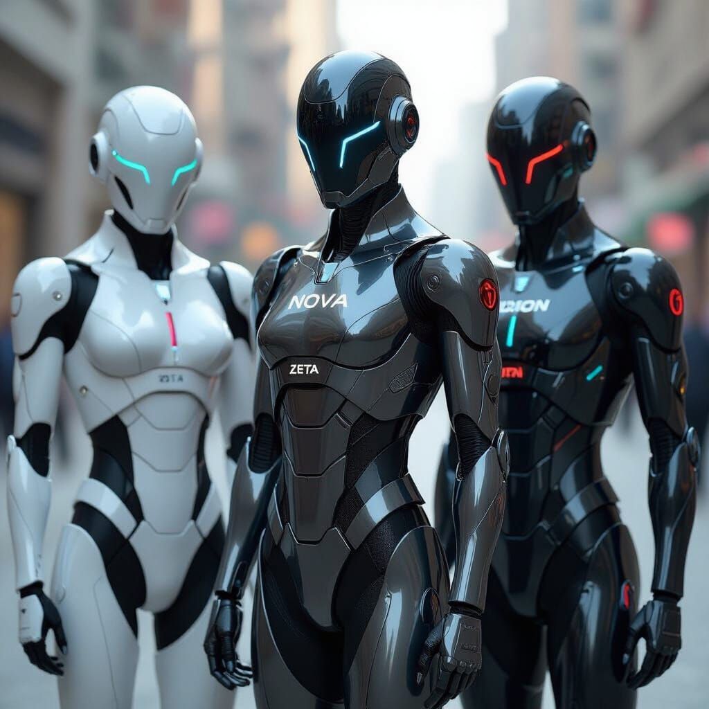 Futuristic Cyborgs and Androids in Sleek Suits