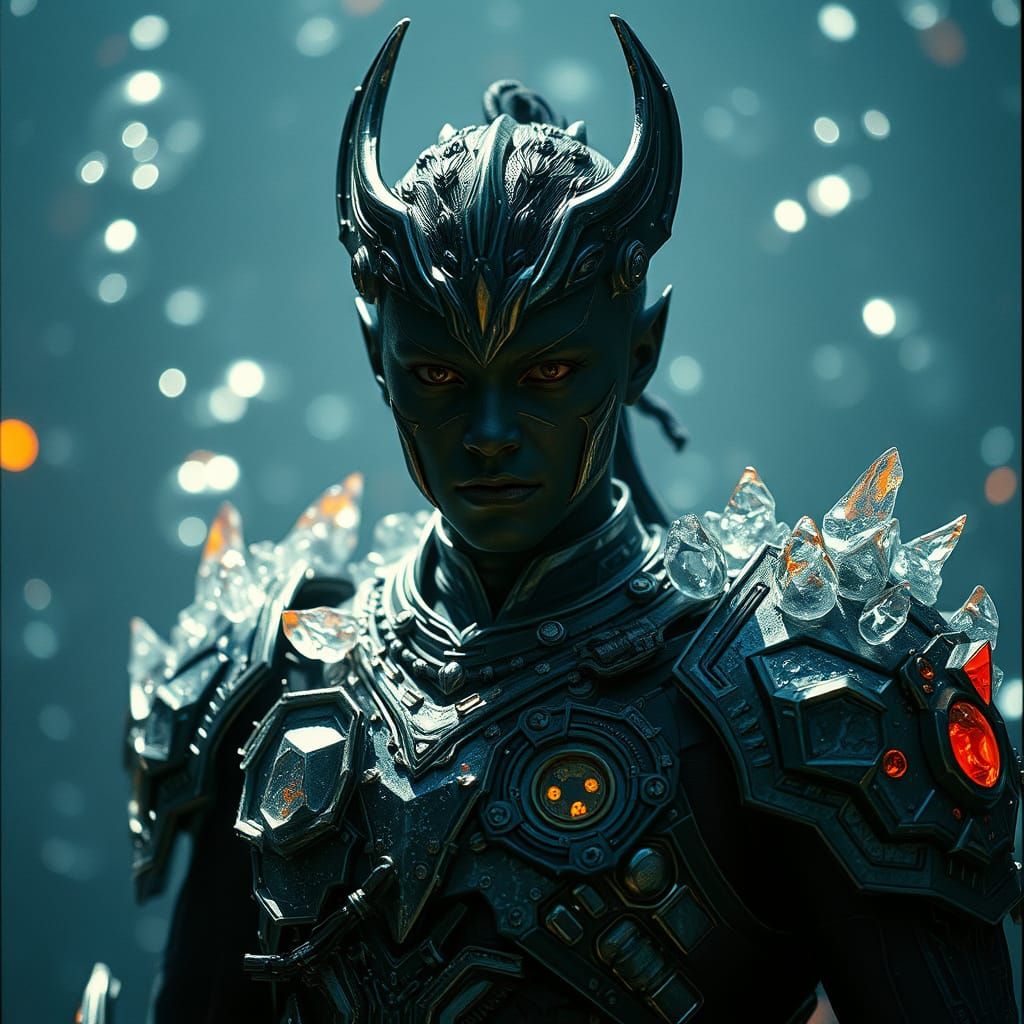 Cosmic Warrior Xhanuu in Sci-Fi Film Still