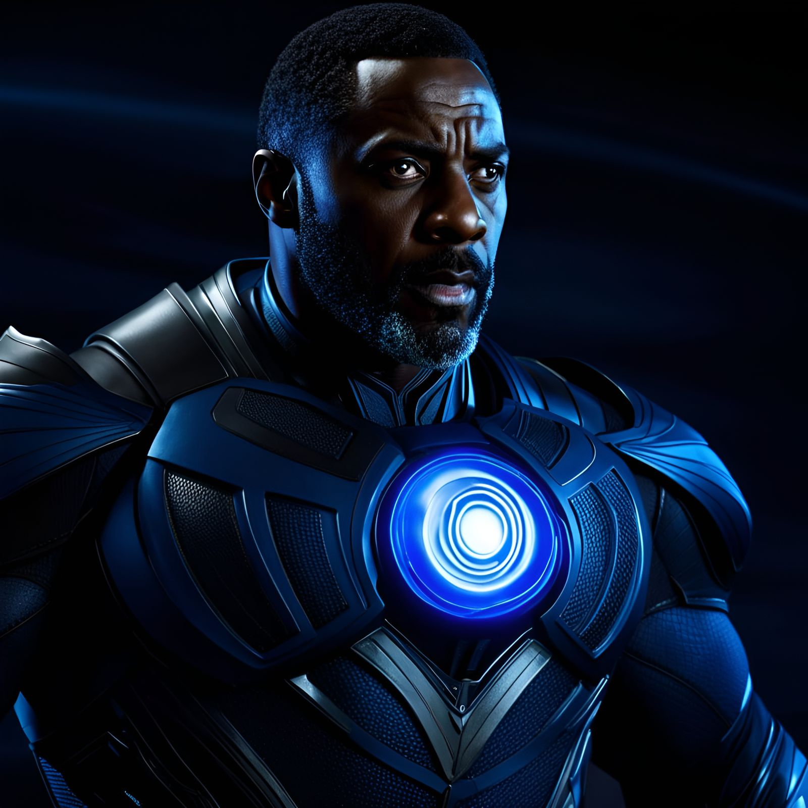 Idris Elba as Blue Lantern John Stewart in CGI