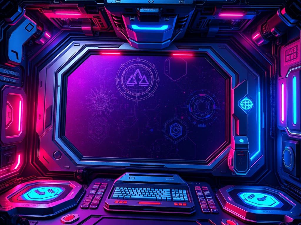 Futuristic Gaming Stream Layout with Glimmering Interfaces