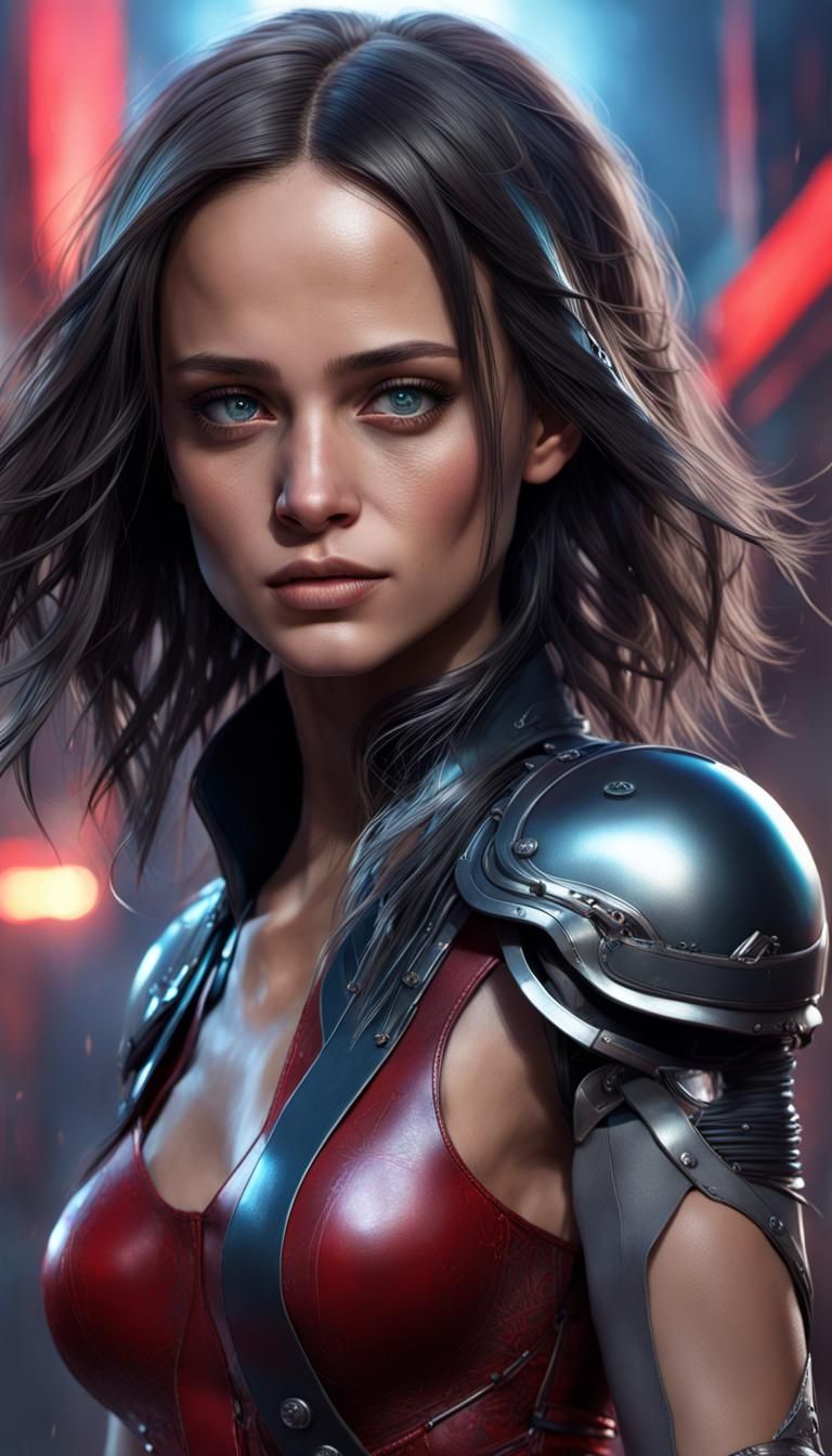Alita: Battle Angel Inspired Portrait in Hyperdetailed Digit...